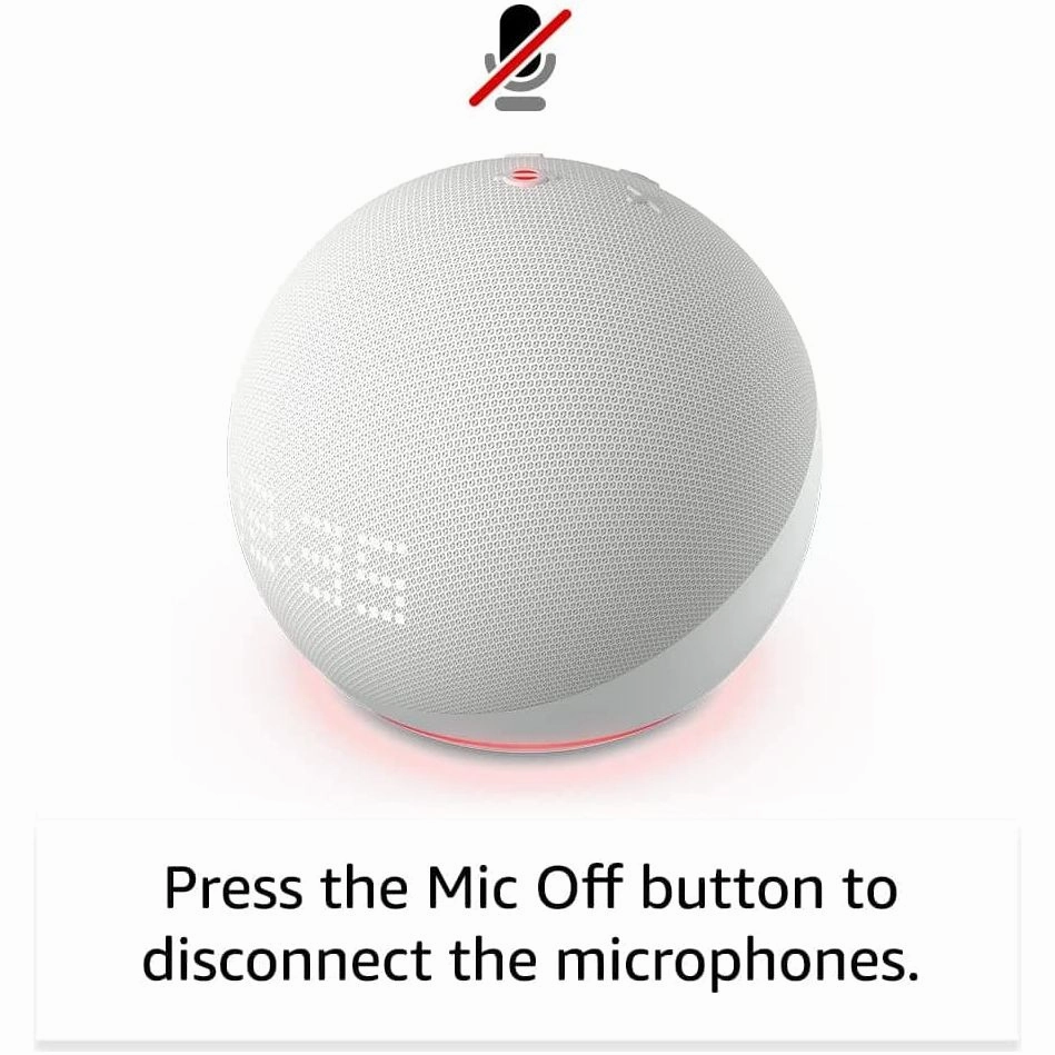 Echo Dot with clock (5th generation, 2022 release) / Cloud Blue
