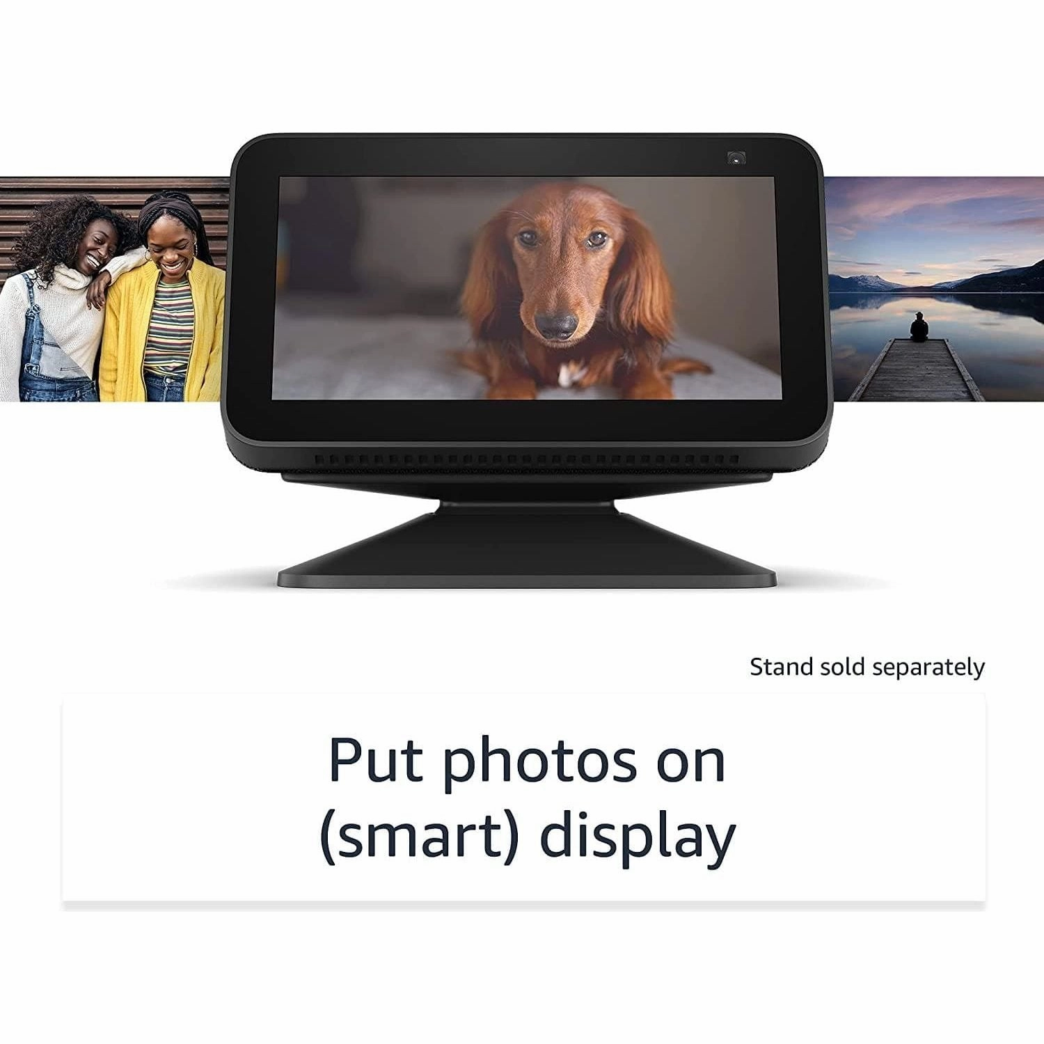 Echo Show 5 | 2nd generation (2021 release), smart bedside clock with Alexa and 2 MP camera | Charcoal