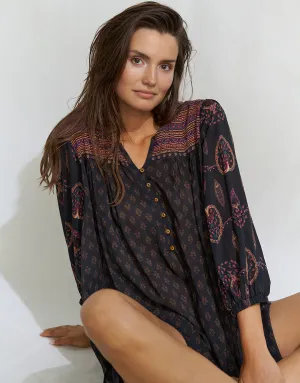 Eclectic Flames Tunic - Black