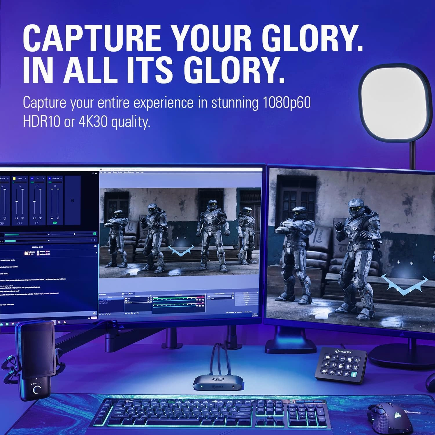 Elgato HD60 X - Stream & Record in 1080p60 HDR10 or 4K30, Ultra-Low Latency for PS5, Xbox, PC & Mac