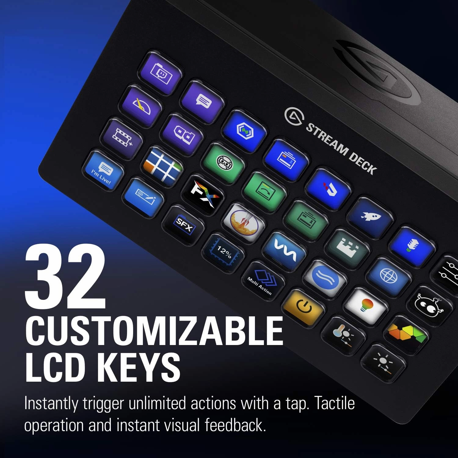 Elgato Stream Deck XL Advanced Studio Controller with 32 Macro Keys Mac & PC Compatible