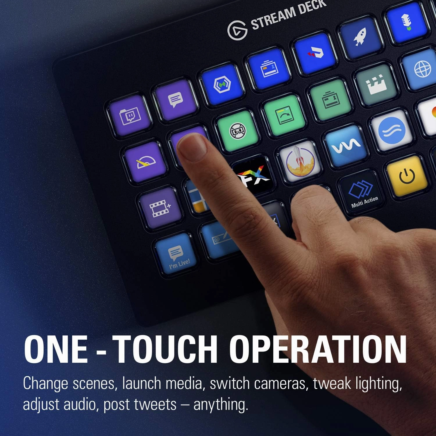 Elgato Stream Deck XL Advanced Studio Controller with 32 Macro Keys Mac & PC Compatible
