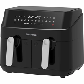 EMtronics EMDAF9LD Dual Air Fryer Extra Large Family Size Double XL 9 Litre Digital with 12 Pre-Set Menus for Oil Free & Low Fat Healthy Cooking, 60-Minute Timer - Black phone accessories, mobile phone cases, best charging cable
