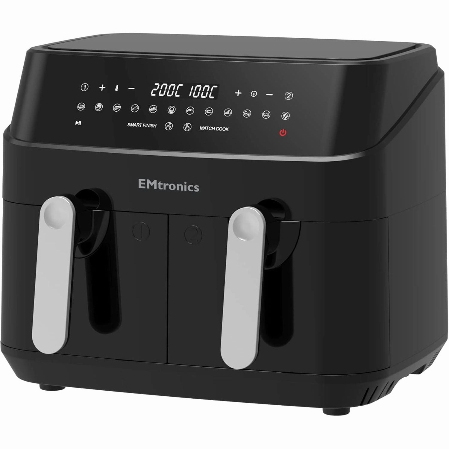 EMtronics EMDAF9LD Dual Air Fryer Extra Large Family Size Double XL 9 Litre Digital with 12 Pre-Set Menus for Oil Free & Low Fat Healthy Cooking, 60-Minute Timer - Black phone accessories, mobile phone cases, best charging cable