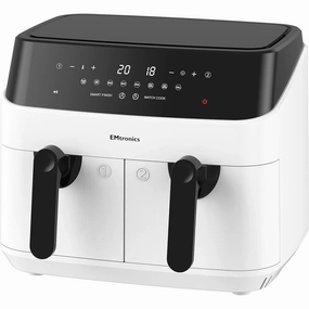EMtronics WH Dual Air Fryer Extra Large Family Size Double XL 9 Litre - White phone accessories, mobile phone cases, best charging cable