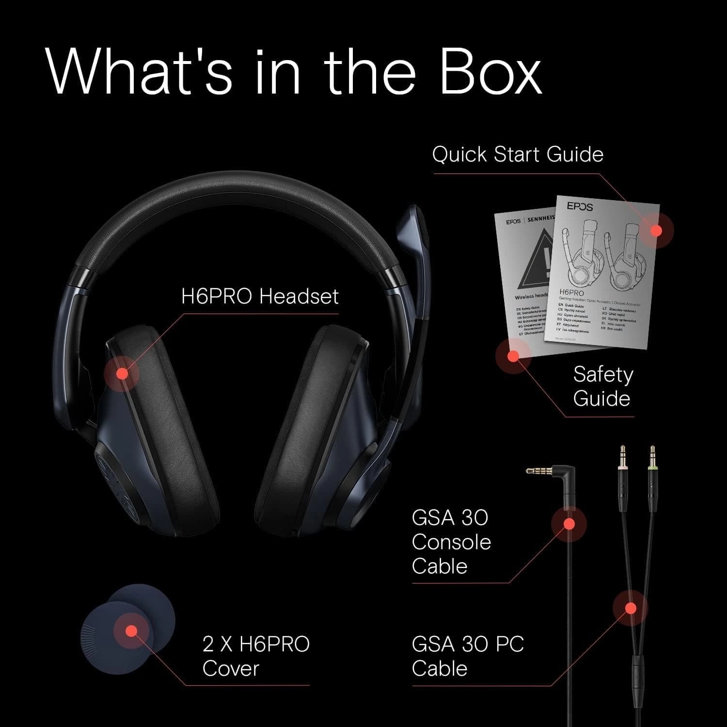 EPOS H6PRO Closed Acoustic Gaming Headset  Sebring Black