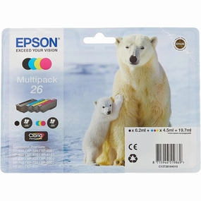 Epson C13T26164010 26 Multipack Polar Bear Ink Cartridge - Black/Cyan/Magenta/Yellow (Pack of 4) desktop computers, gaming desktop pc, all in one desktop deals