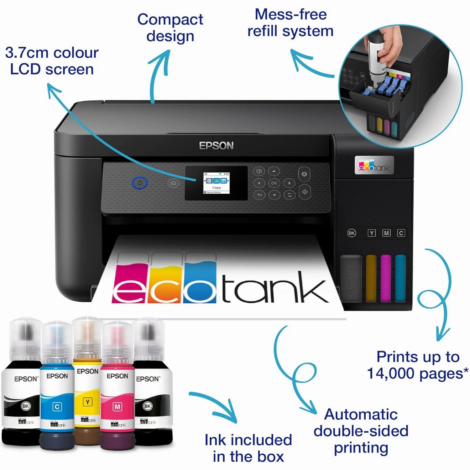 Epson EcoTank ET-2850 Wireless Inkjet Printer