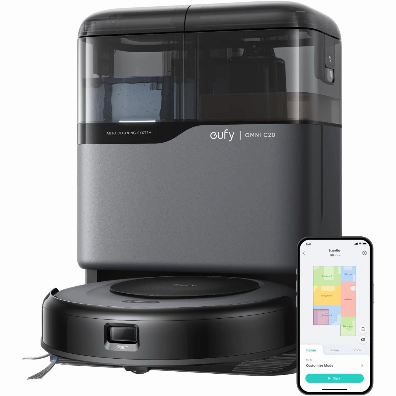eufy Omni C20 Robot Vacuum and Mop  All-in-One Station, 7,000 Pa Suction, Ultra-Slim 3.35-Inch Design, Auto Emptying, Mop Washing & Drying, Mop Lifting, Carpet Detection for Hands-Free Cleaning phone accessories, mobile phone cases, best charging cable