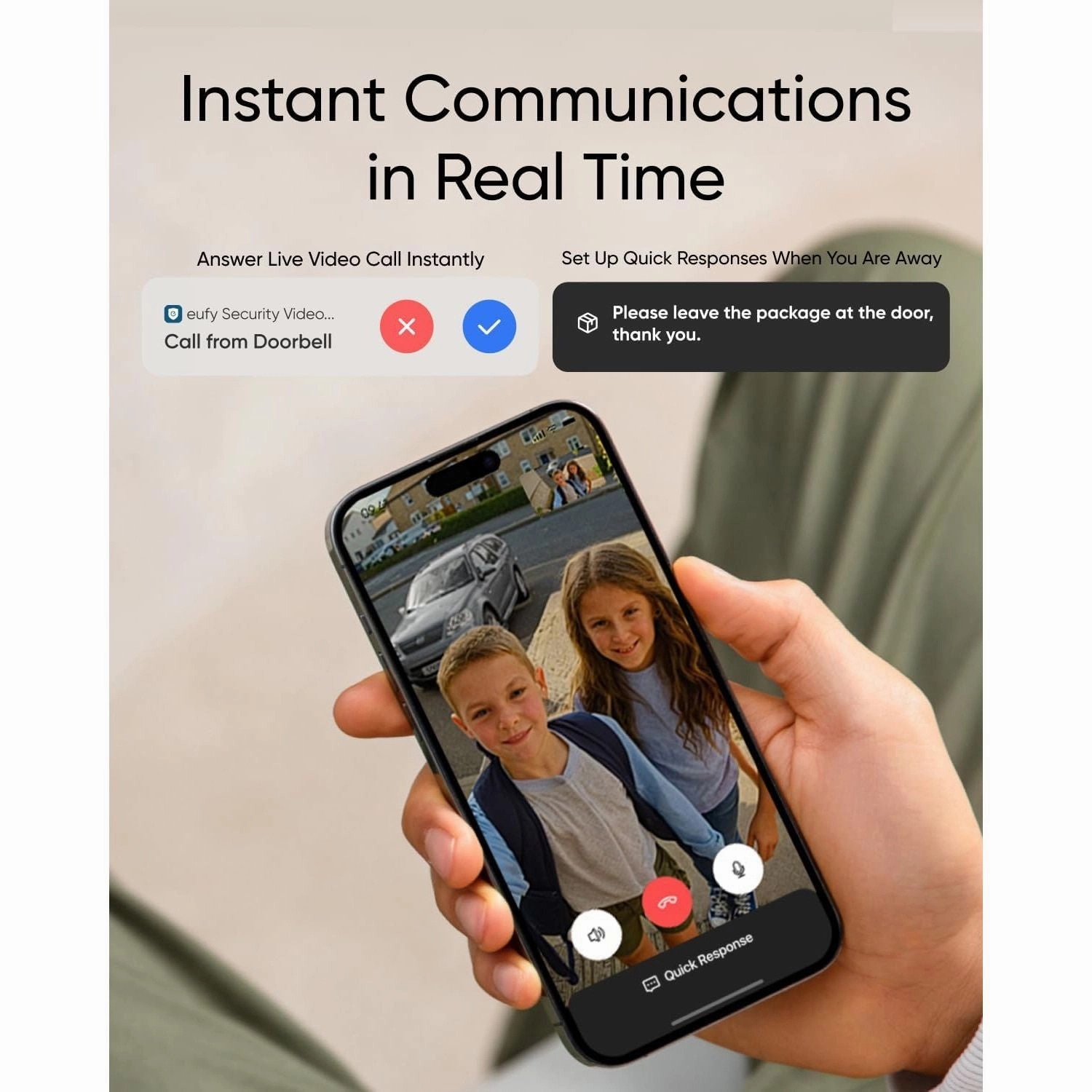 eufy Security Video Doorbell C31, 2K FHD, Battery/Hardwire, Live Video Call, Human Motion Detection
