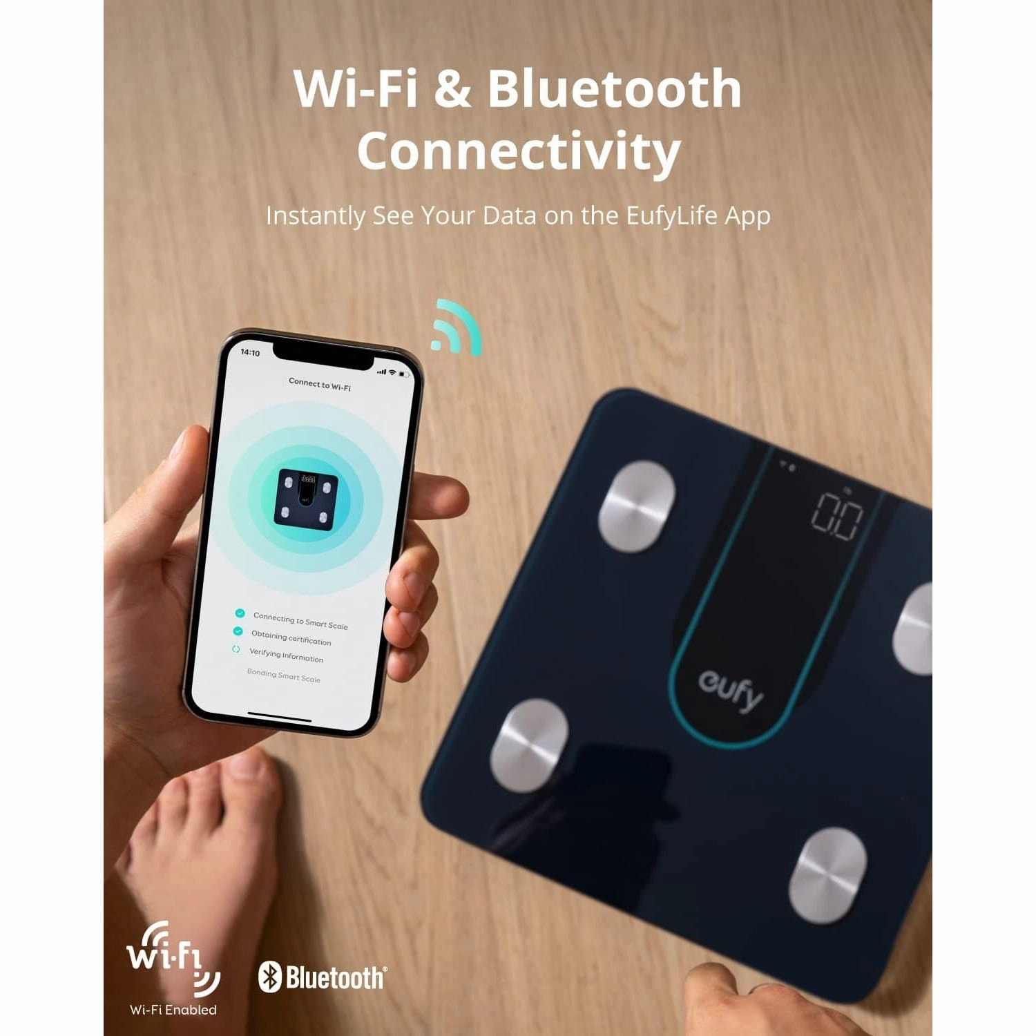 eufy Smart Scale P2, Digital Bathroom Scale with Wi-Fi, Bluetooth, IPX5 Waterproof