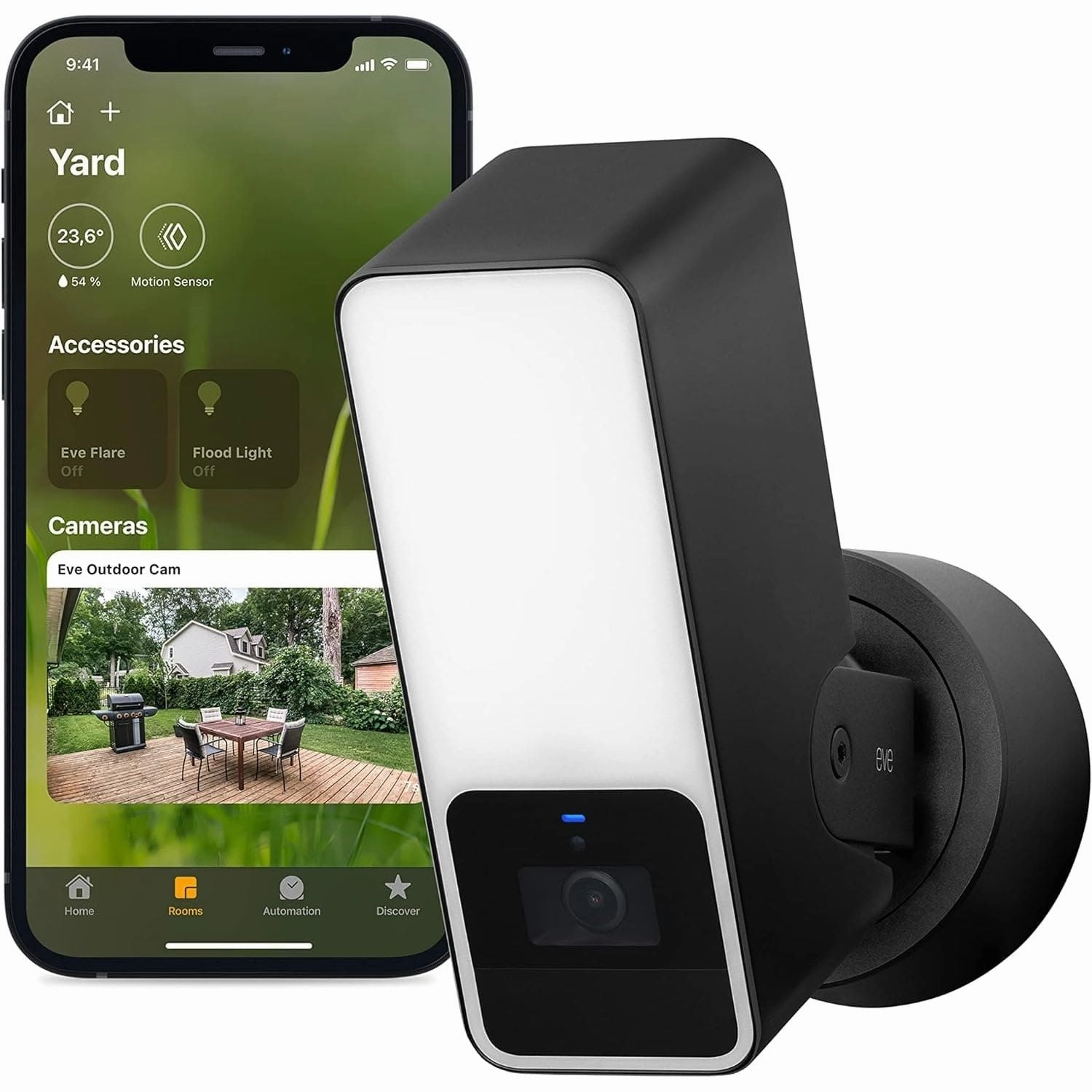 Eve Outdoor Cam - 1080p Wi-Fi Floodlight Camera with Night Vision, HomeKit Secure Video, Motion Sensor, Two-Way Communication, Flexible Installation xbox console, buy xbox series x, xbox accessories online