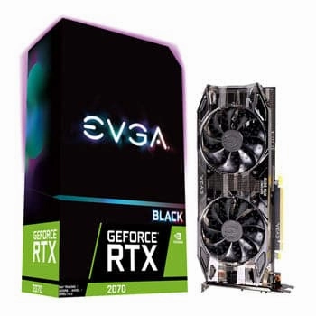 EVGA NVIDIA GeForce RTX 2070 8GB BLACK GAMING Turing Graphics Card