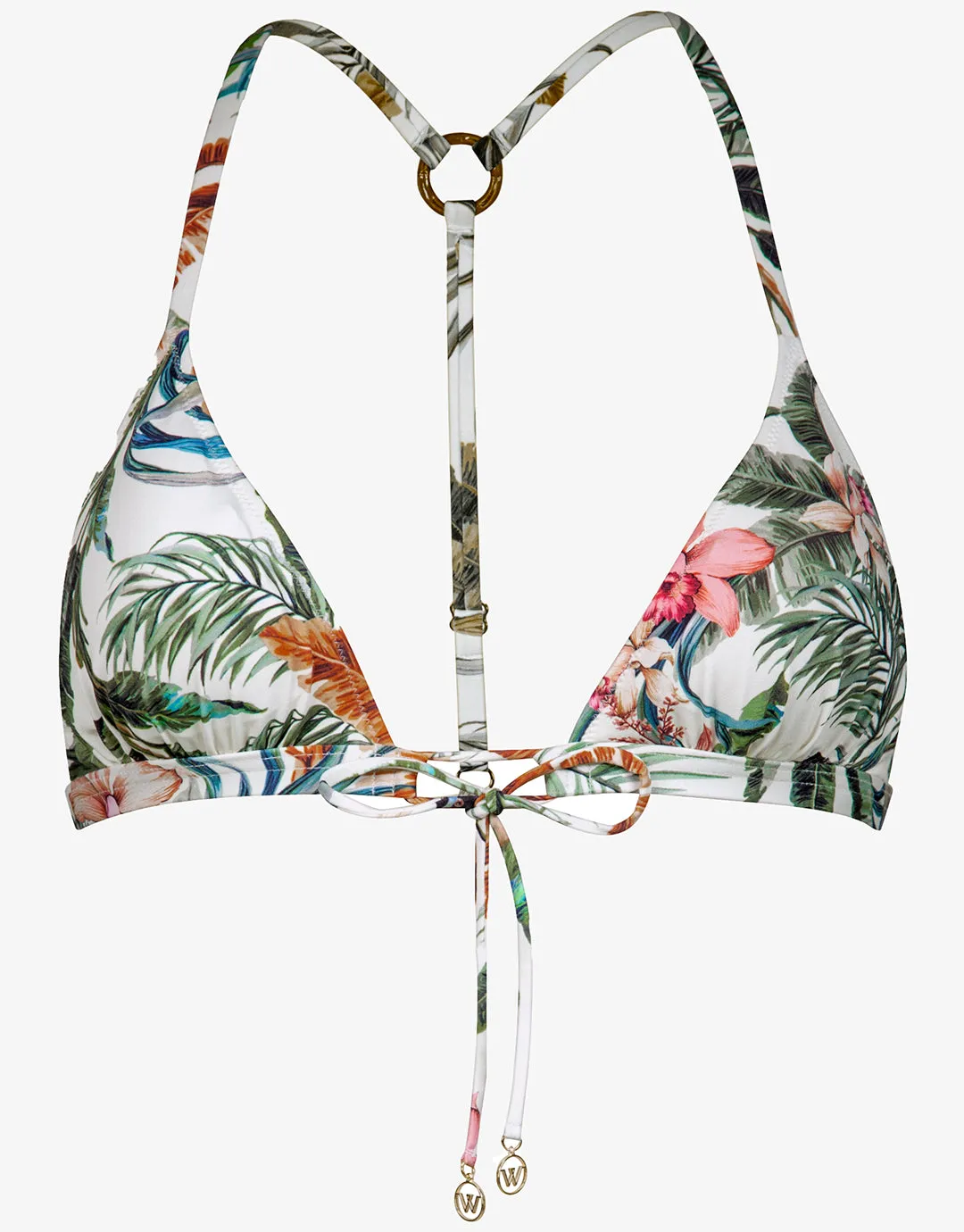 Exotic Dive T Back Triangle Bikini Top - Retro Tropics