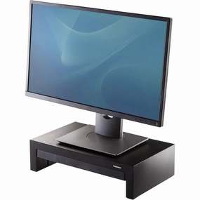 Fellowes Designer Suites Monitor Stand - 3-Height Adjustable Ergonomic Riser with Storage, 18kg Capacity, Black retro game consoles, buy sega console, retro gaming accessories
