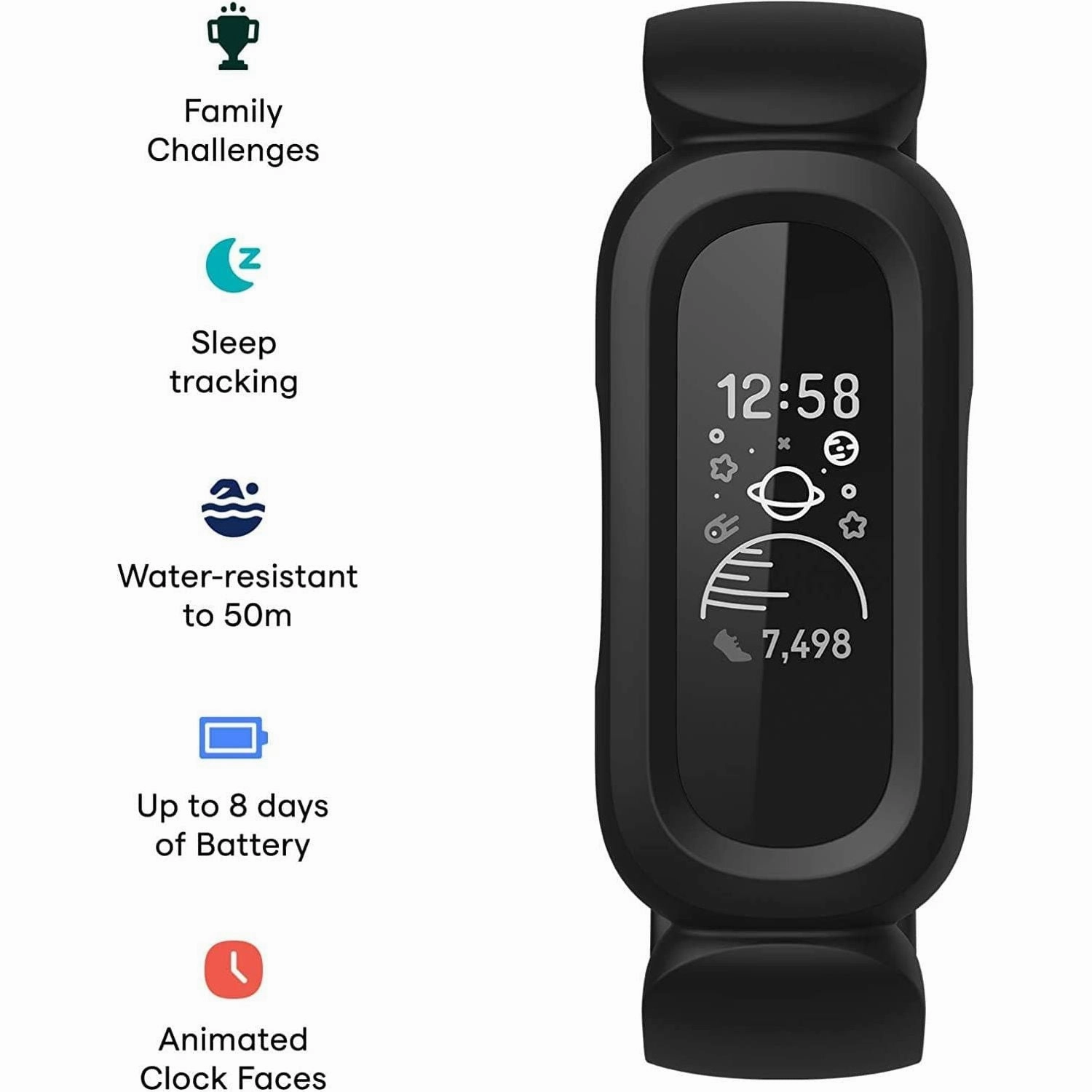 Fitbit Ace 3 Kids Activity Tracker - Black / Red