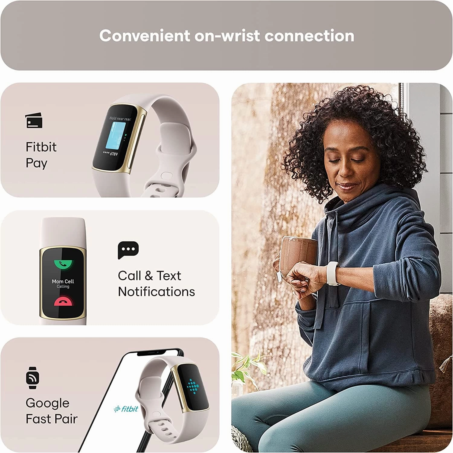 Fitbit Charge 5 Fitness Tracker - Gold / White