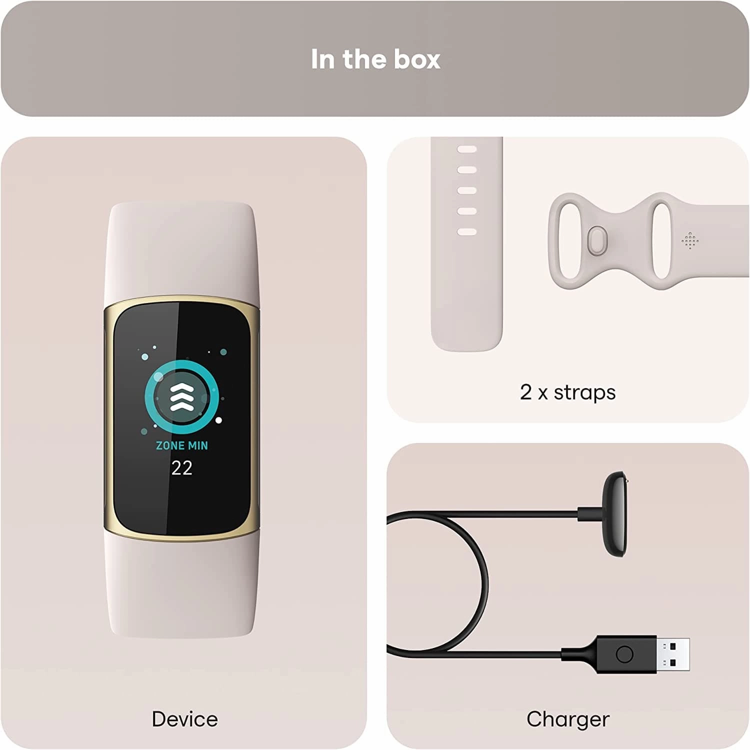 Fitbit Charge 5 Fitness Tracker - Gold / White