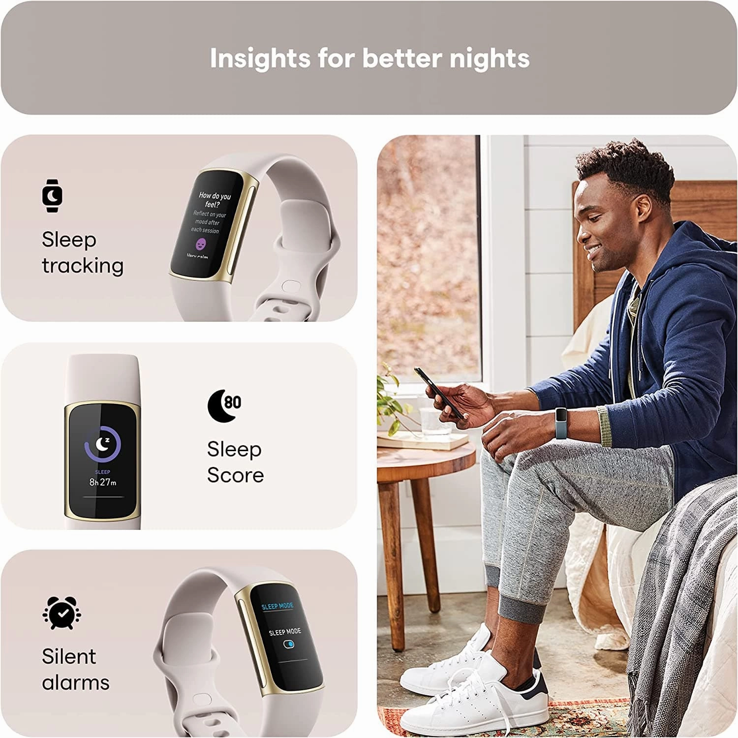 Fitbit Charge 5 Fitness Tracker - Gold / White