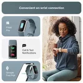 Fitbit Charge 5 Fitness Tracker - Platinum / Blue -  Advanced Health Tracker with GPS, Stress & Readiness Scores, Vibrant Display & 7-Day Battery.