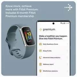 Fitbit Charge 5 Fitness Tracker - Platinum / Blue -  Advanced Health Tracker with GPS, Stress & Readiness Scores, Vibrant Display & 7-Day Battery.