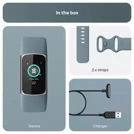 Fitbit Charge 5 Fitness Tracker - Platinum / Blue -  Advanced Health Tracker with GPS, Stress & Readiness Scores, Vibrant Display & 7-Day Battery.