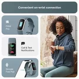 Fitbit Charge 5 Fitness Tracker - Platinum / Blue -  Advanced Health Tracker with GPS, Stress & Readiness Scores, Vibrant Display & 7-Day Battery.