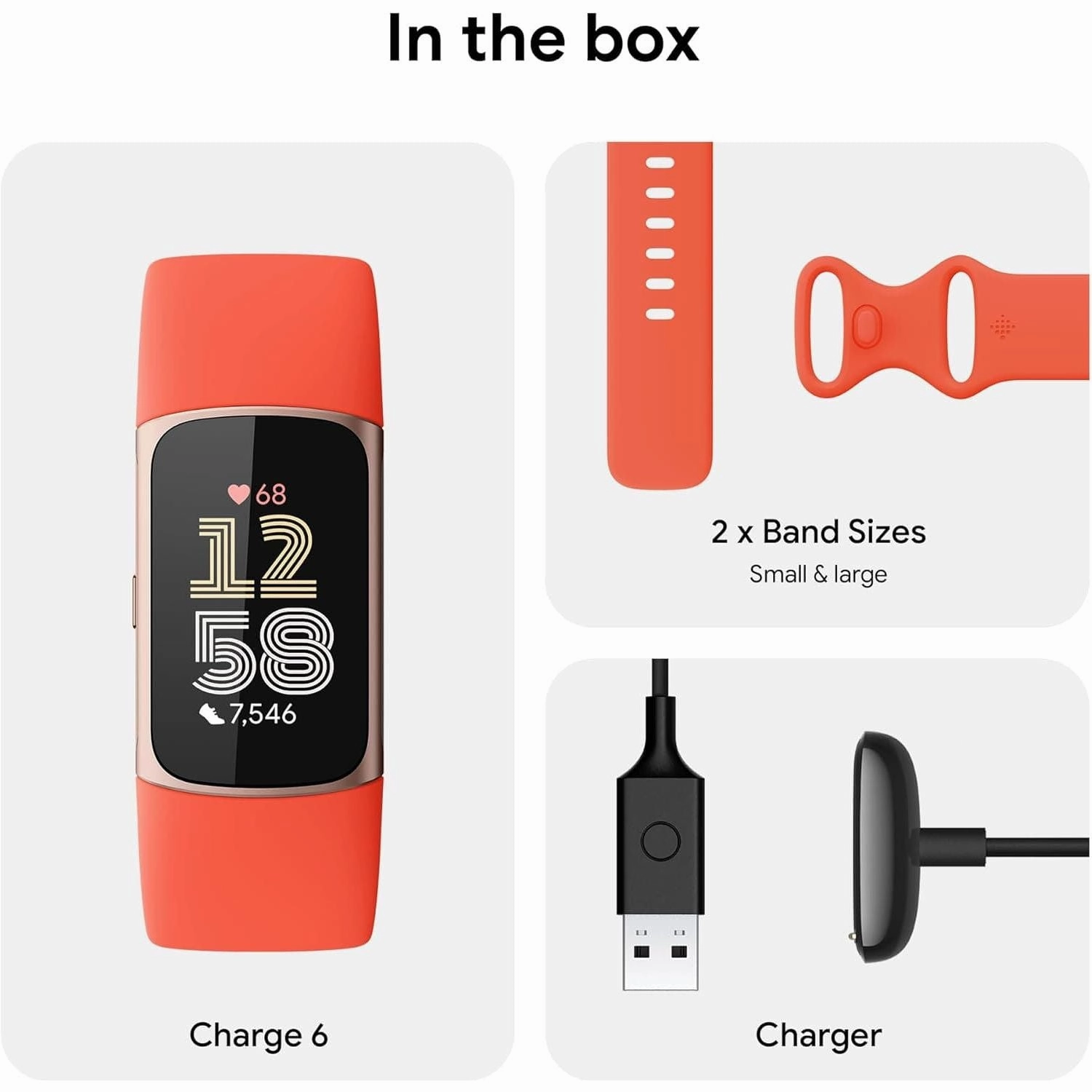 Fitbit Charge 6 Fitness Tracker - Coral