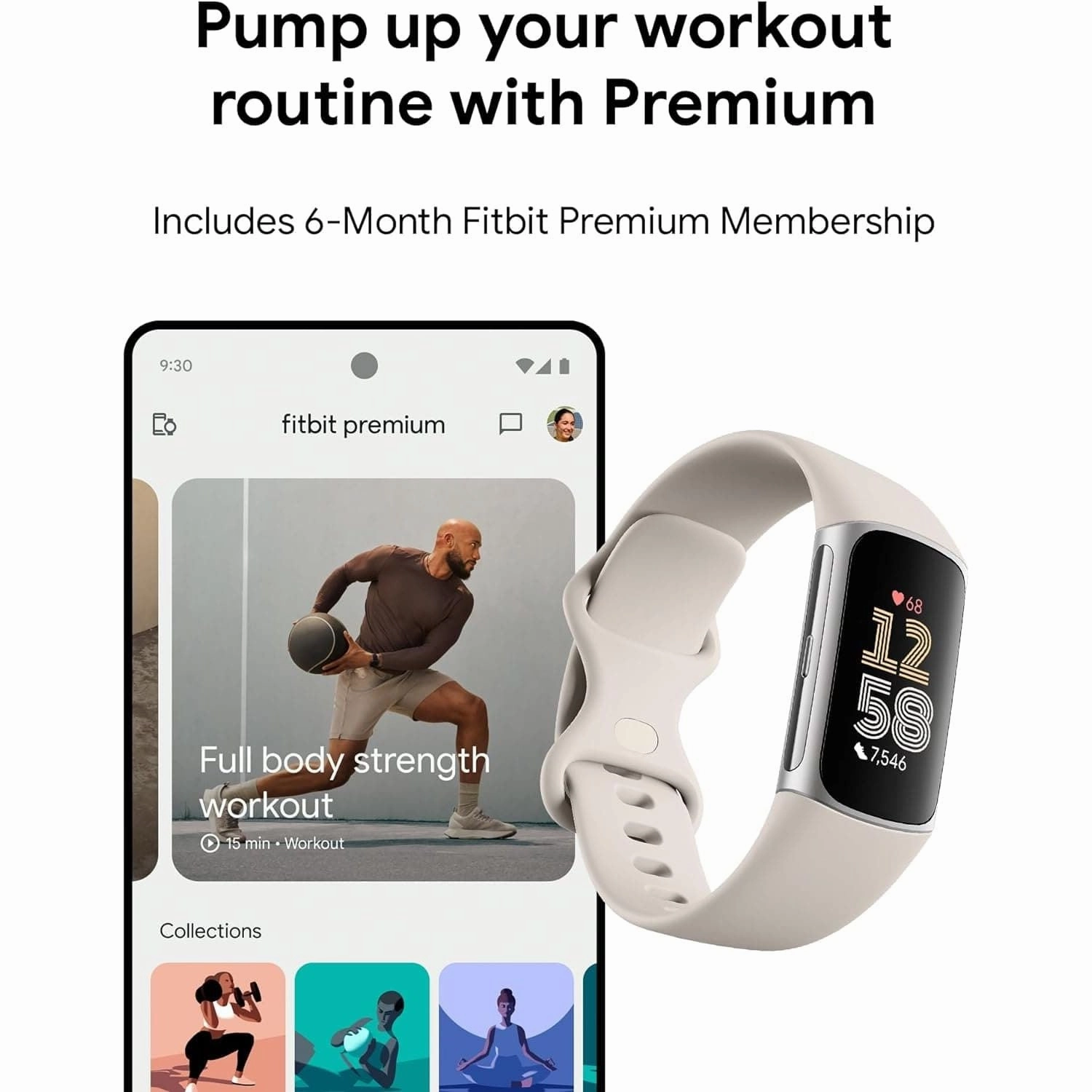 Fitbit Charge 6 Fitness Tracker - Porcelain