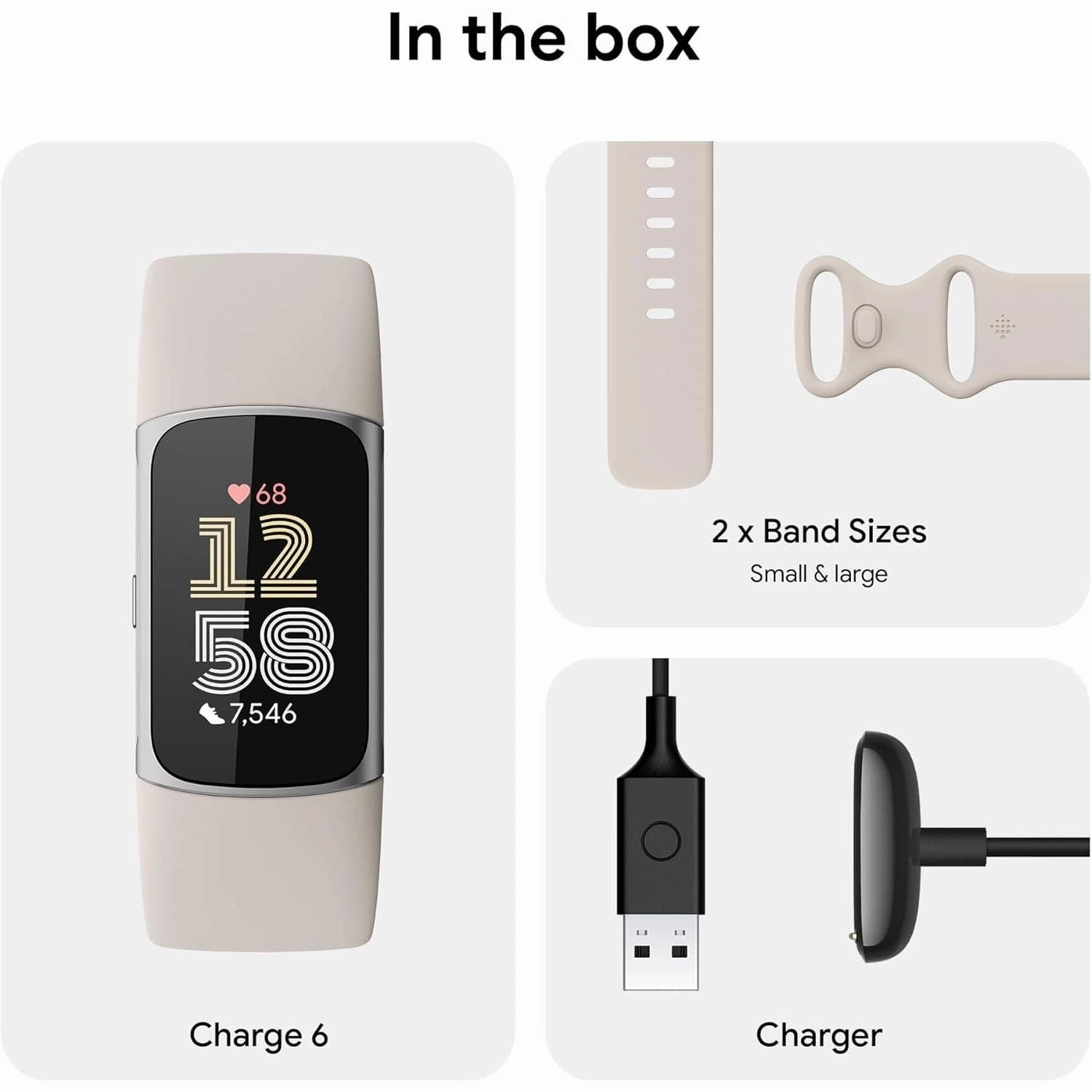 Fitbit Charge 6 Fitness Tracker - Porcelain