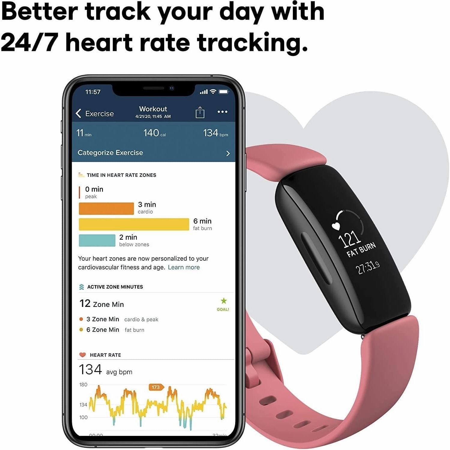 Fitbit Inspire 2 Smart Watch - Desert Rose