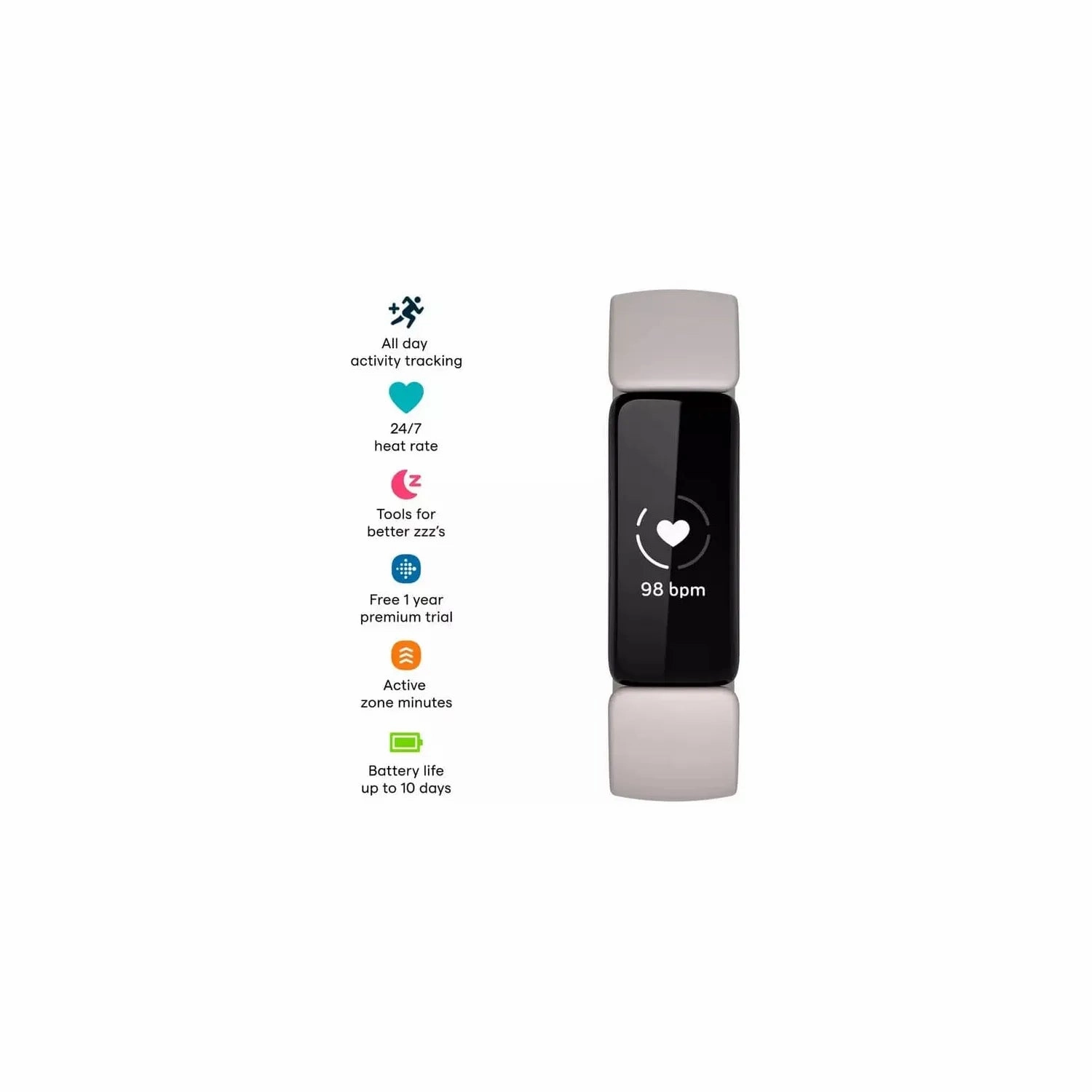 Fitbit Inspire 2 Smart Watch - Lunar White