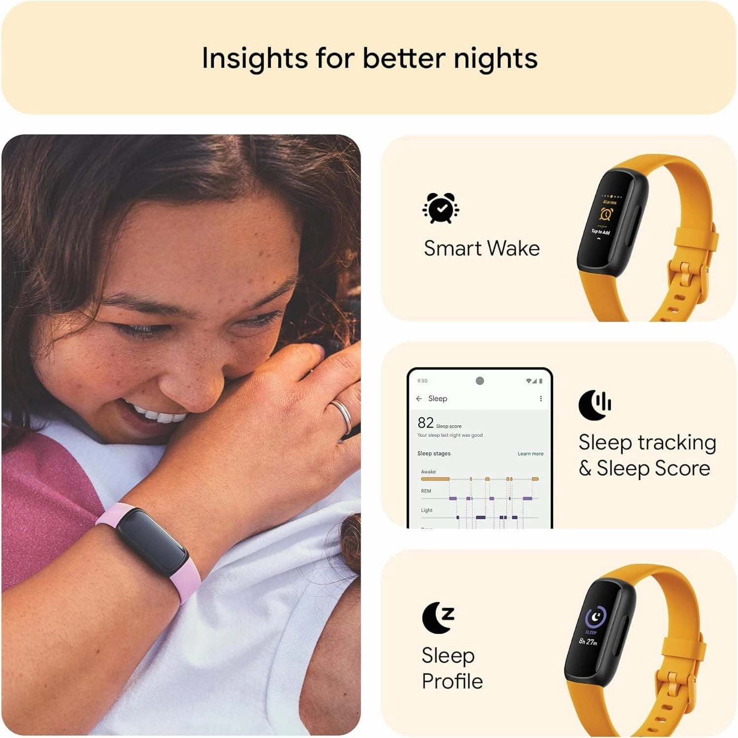 Fitbit Inspire 3 Activity Tracker - Black/Morning Glow