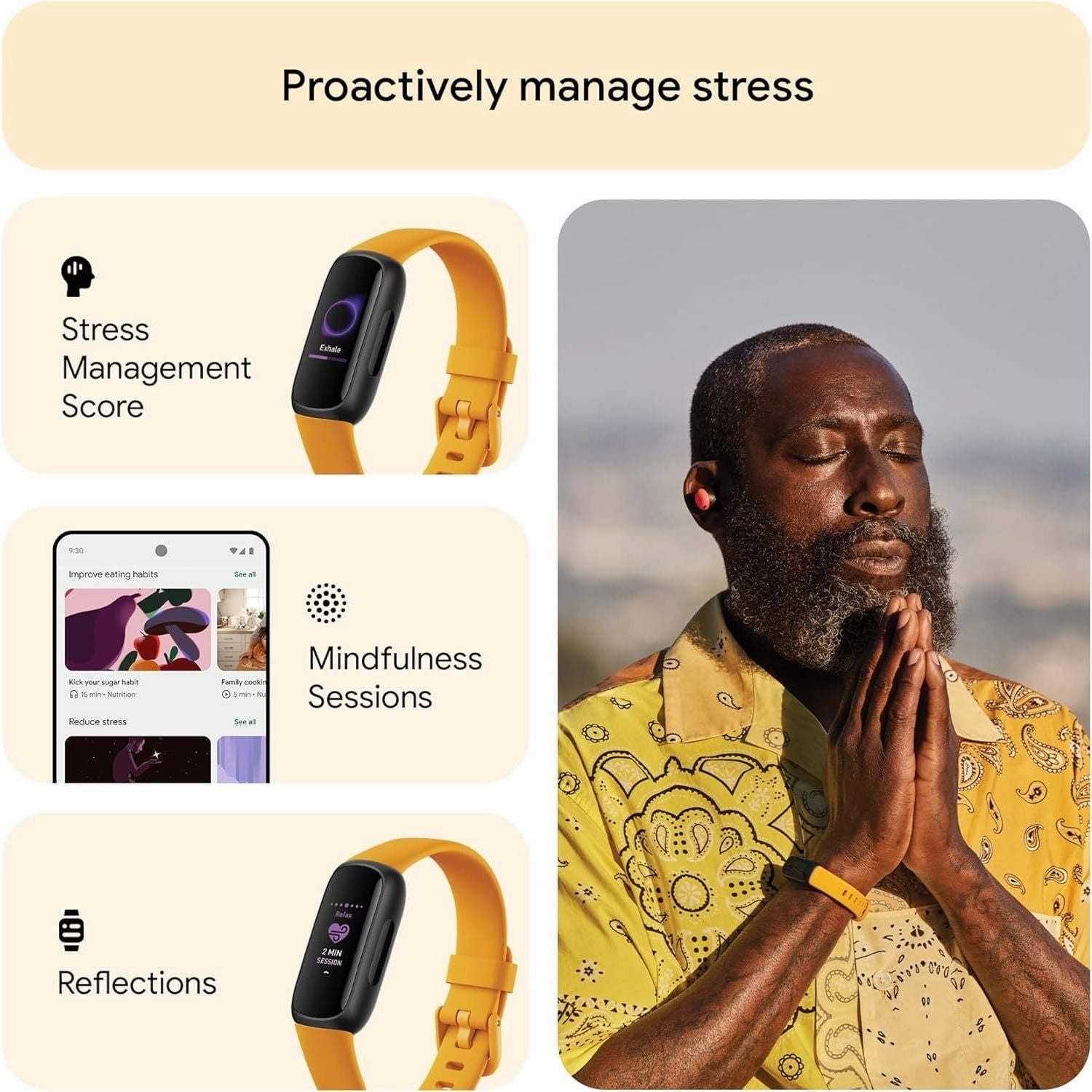 Fitbit Inspire 3 Activity Tracker - Black/Morning Glow