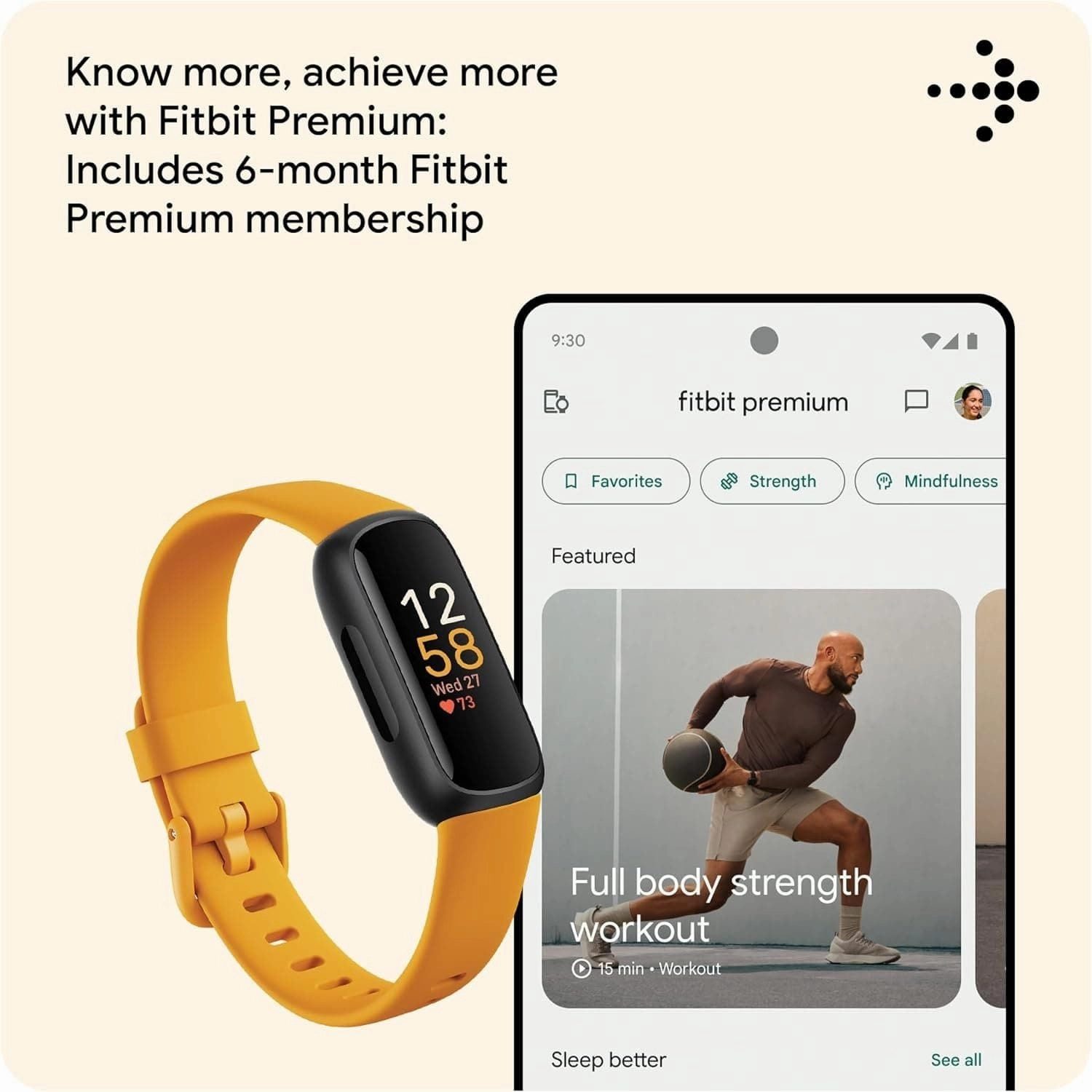 Fitbit Inspire 3 Activity Tracker - Black/Morning Glow