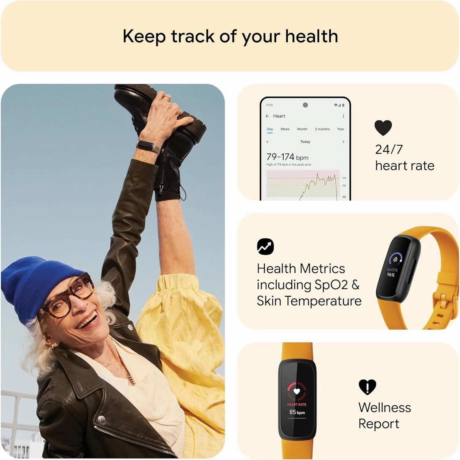 Fitbit Inspire 3 Activity Tracker - Black/Morning Glow