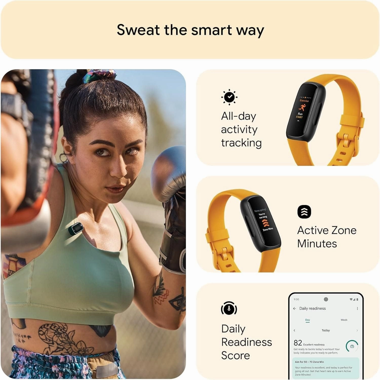 Fitbit Inspire 3 Activity Tracker - Black/Morning Glow
