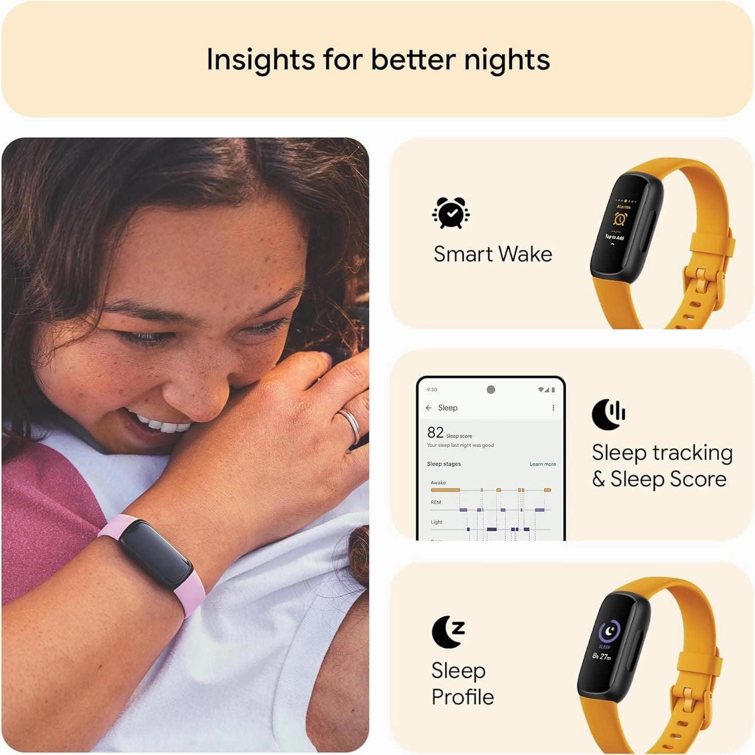 Fitbit Inspire 3 Activity Tracker - Black/Morning Glow