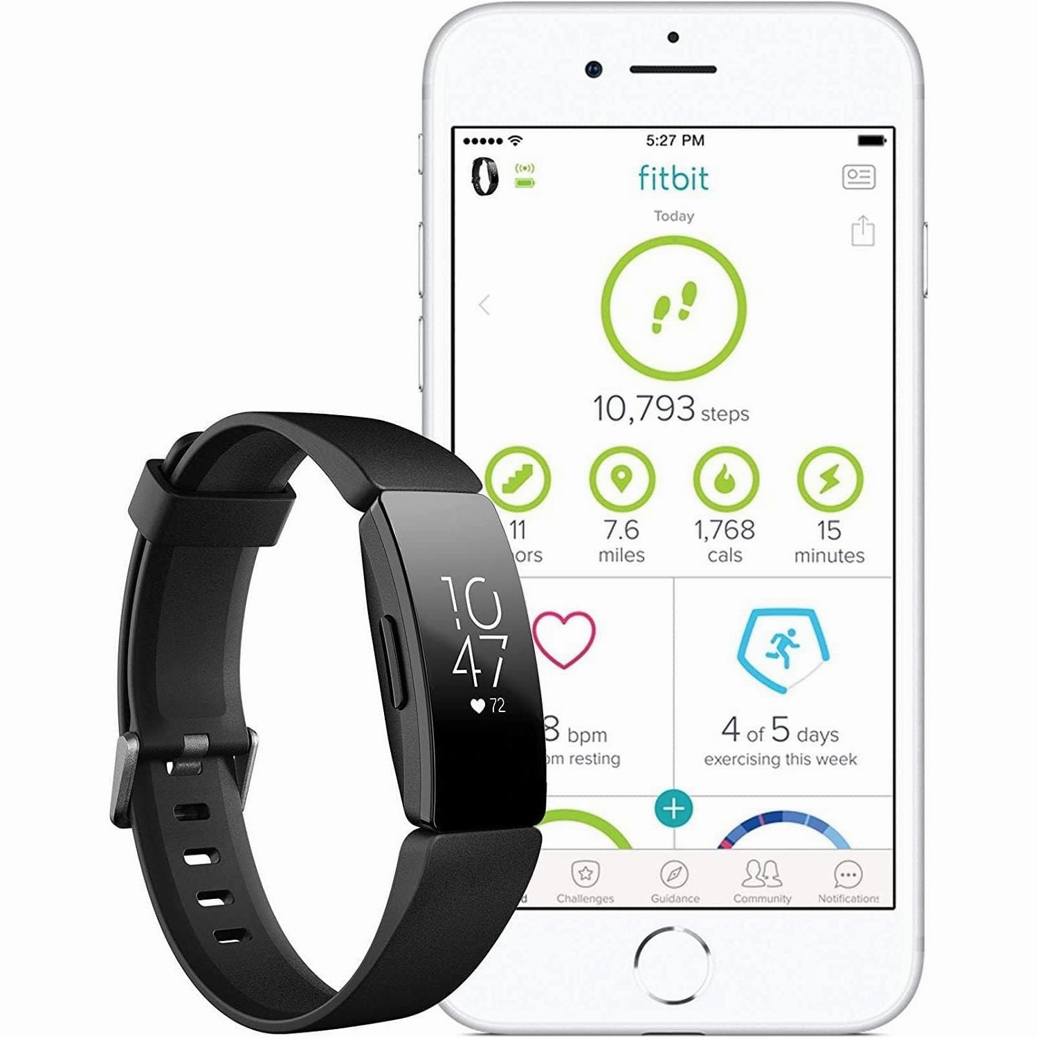 Fitbit Inspire HR Health & Fitness Tracker with Auto-Exercise Recognition, 5 Day Battery, Sleep & Swim Tracking, Black