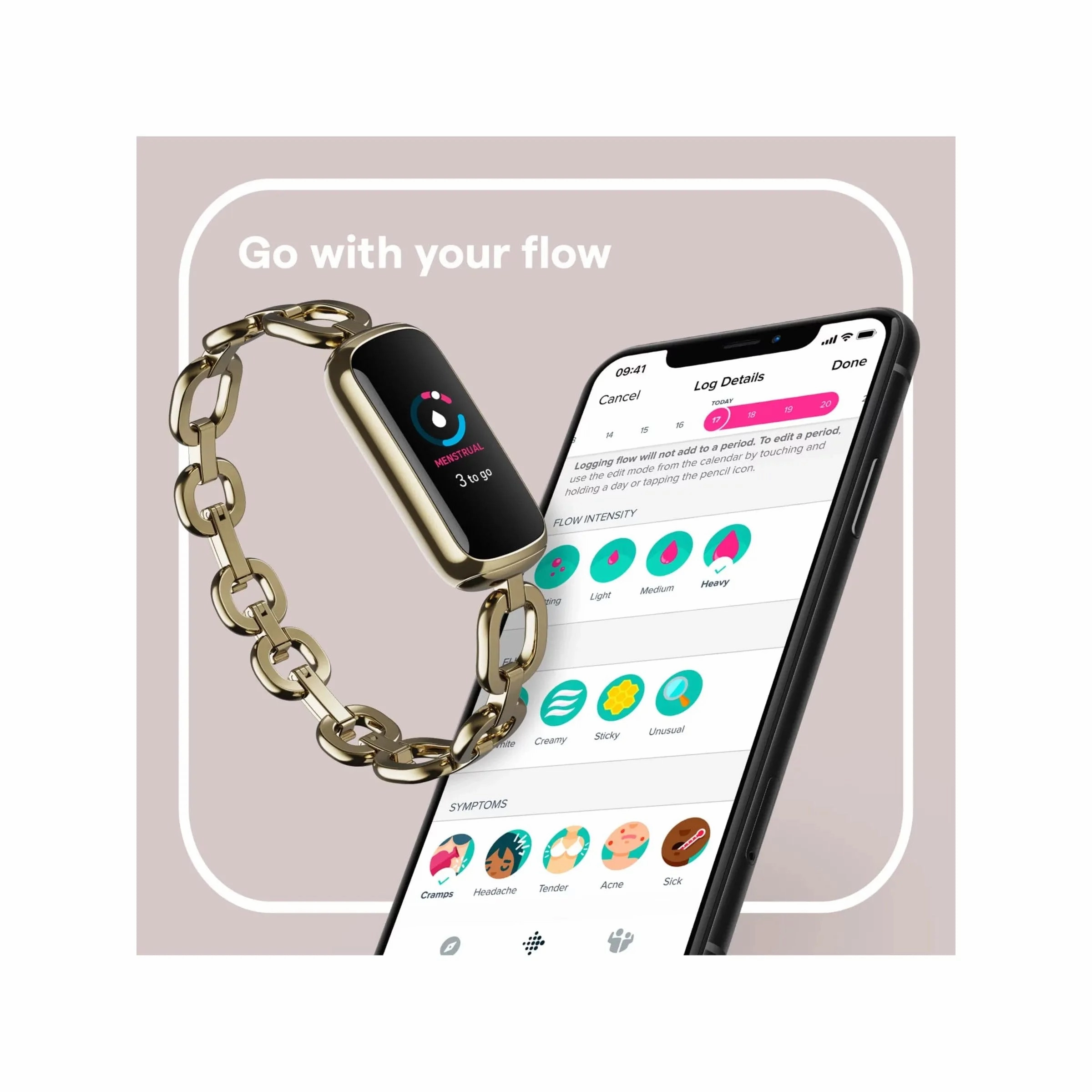 Fitbit Luxe Special Edition Smart Watch - Soft Gold Peony
