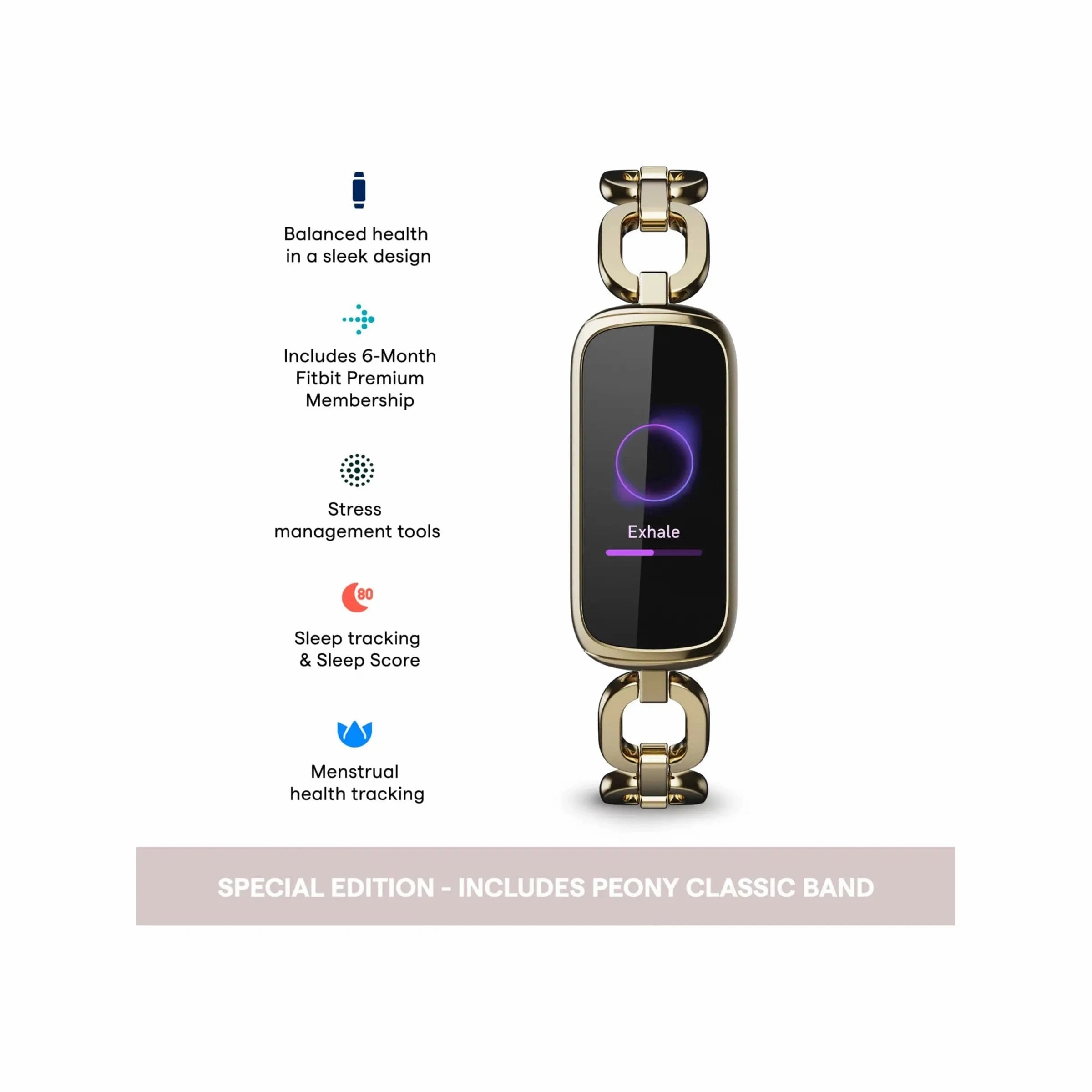 Fitbit Luxe Special Edition Smart Watch - Soft Gold Peony