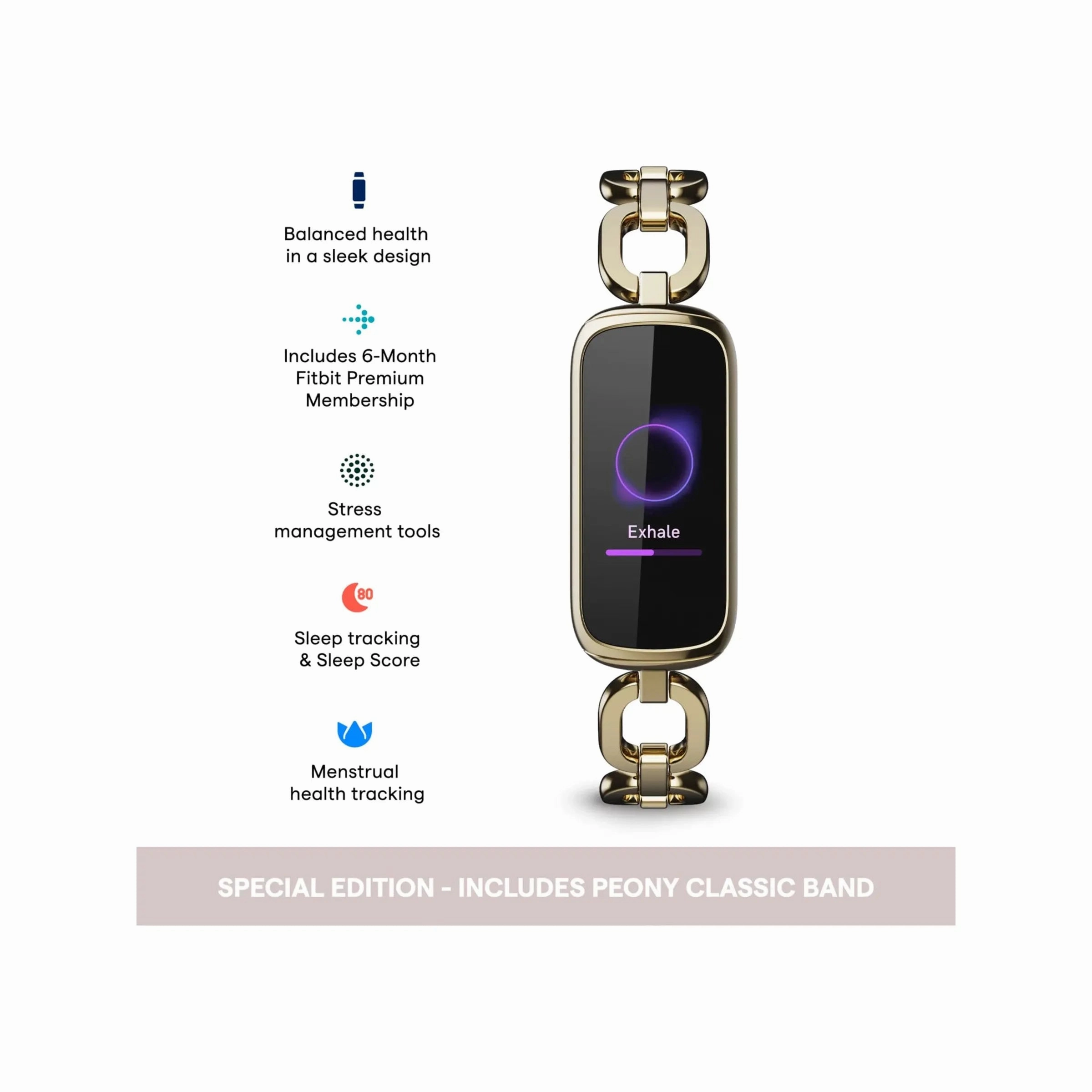 Fitbit Luxe Special Edition Smart Watch - Soft Gold Peony