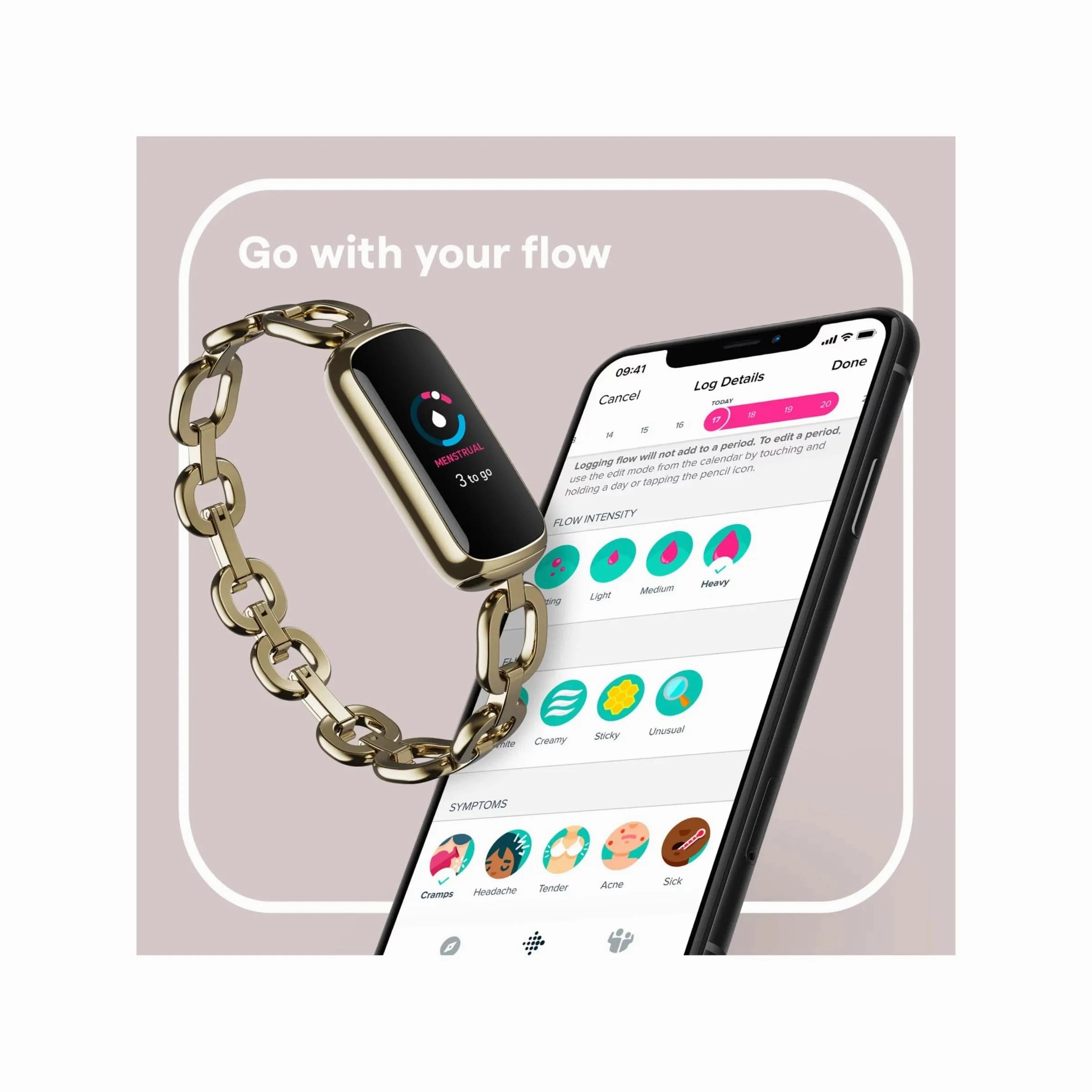 Fitbit Luxe Special Edition Smart Watch - Soft Gold Peony