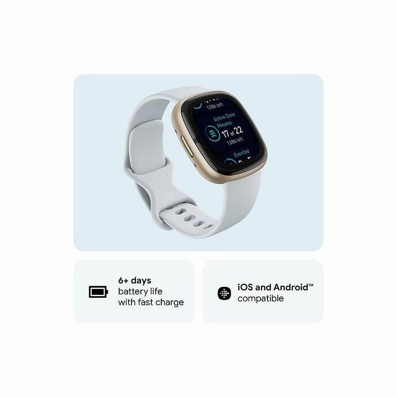 Fitbit Sense 2 Smart Watch - Blue Mist/ Soft Gold
