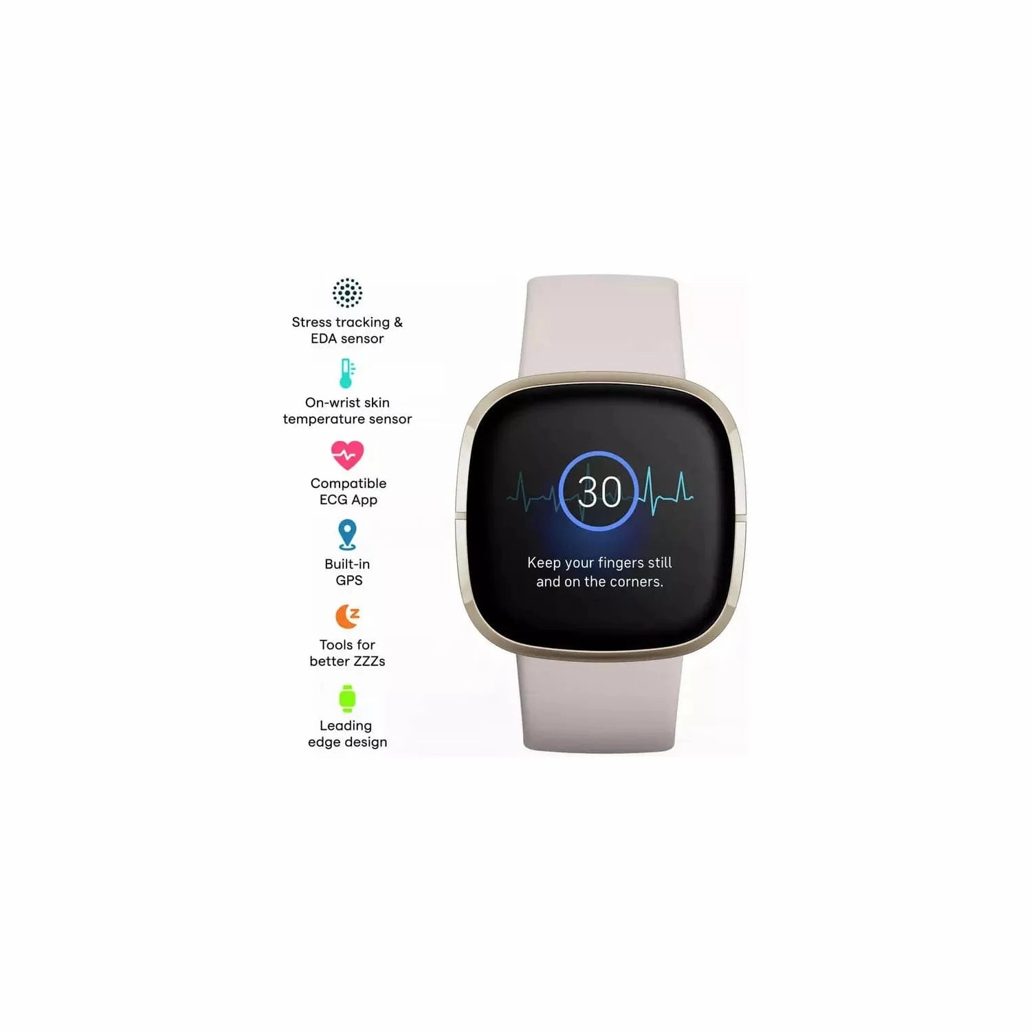 Fitbit Sense Smart Watch - Lunar White