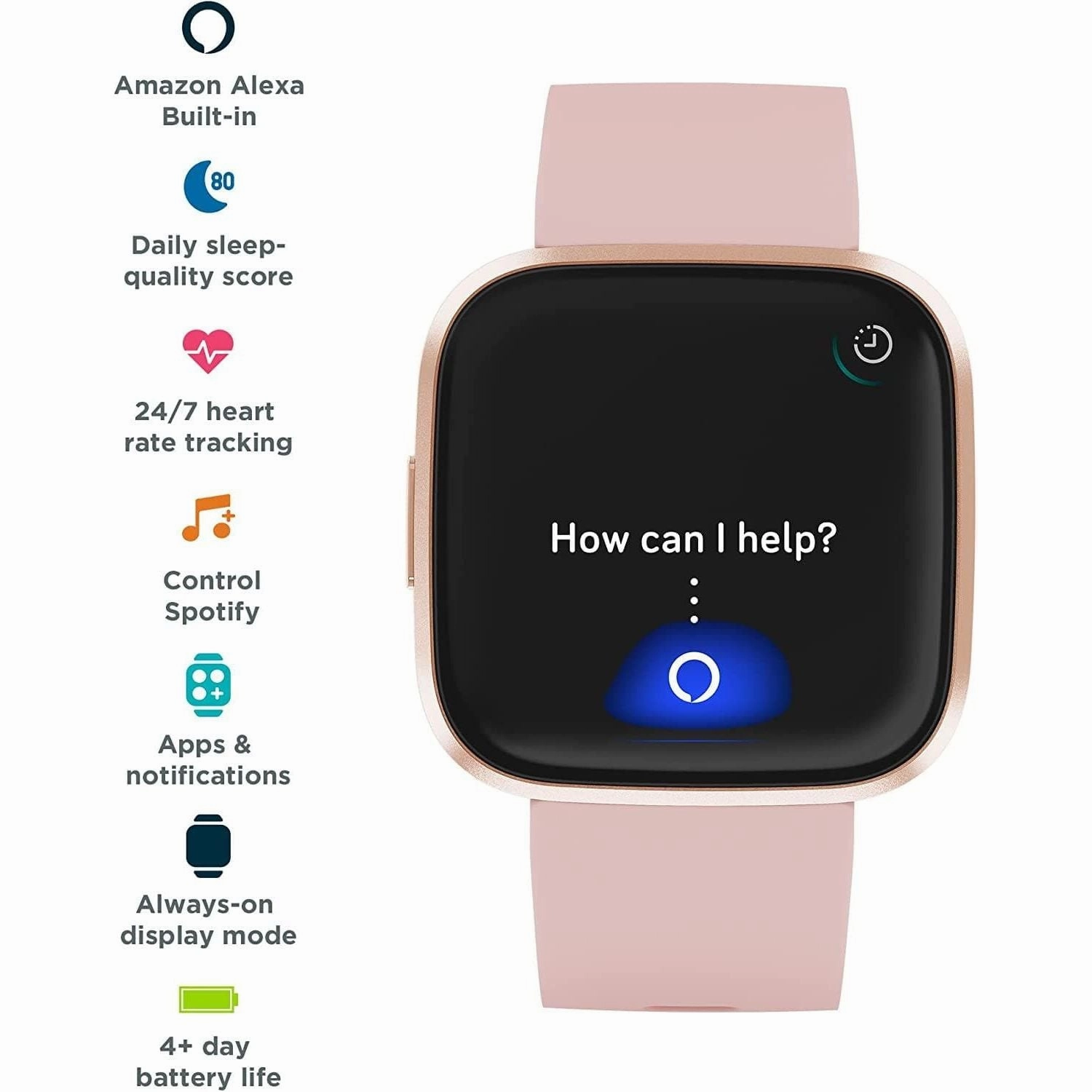Fitbit Versa 2 Health & Fitness Smartwatch with Voice Control, Sleep Score & Music