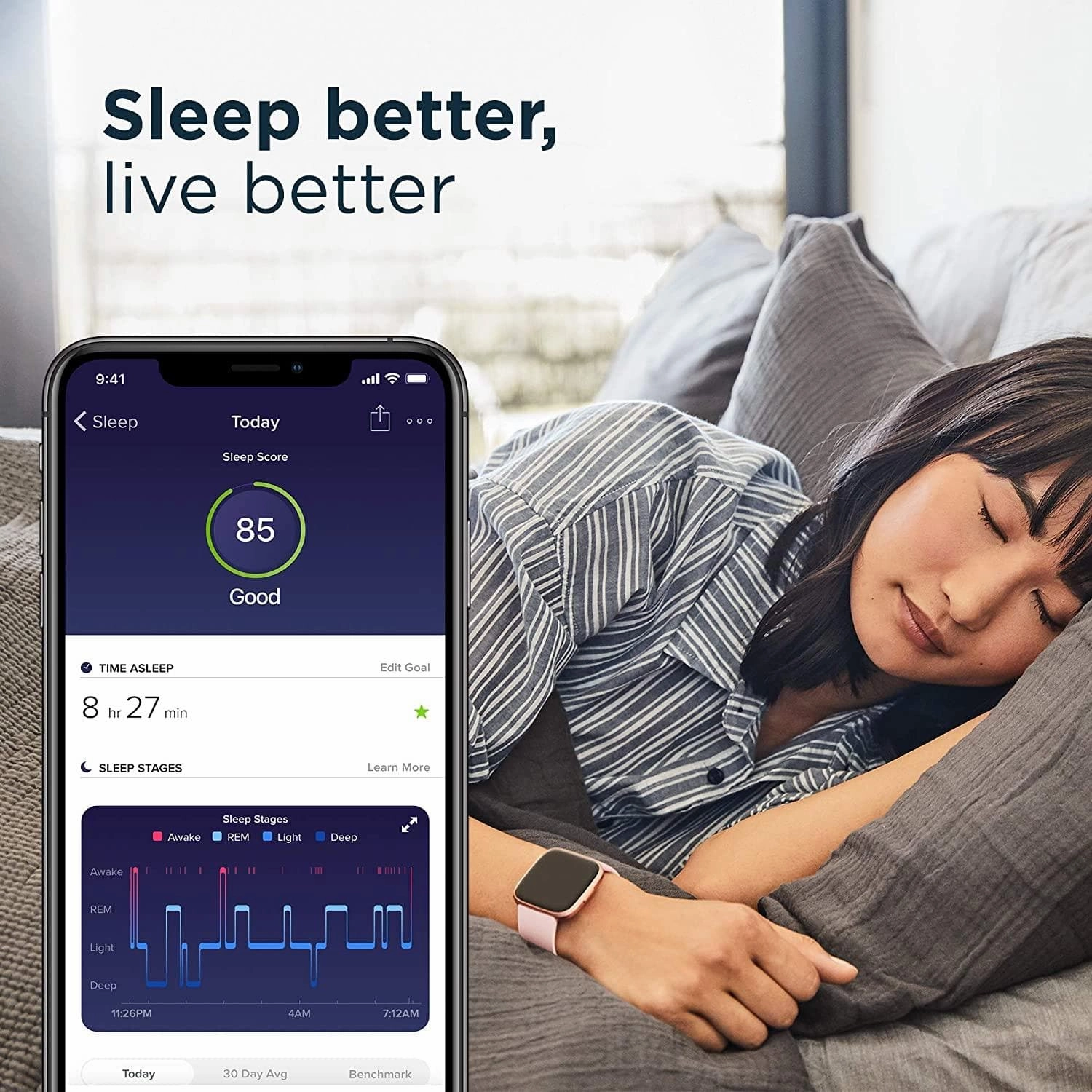 Fitbit Versa 2 Health & Fitness Smartwatch with Voice Control, Sleep Score & Music