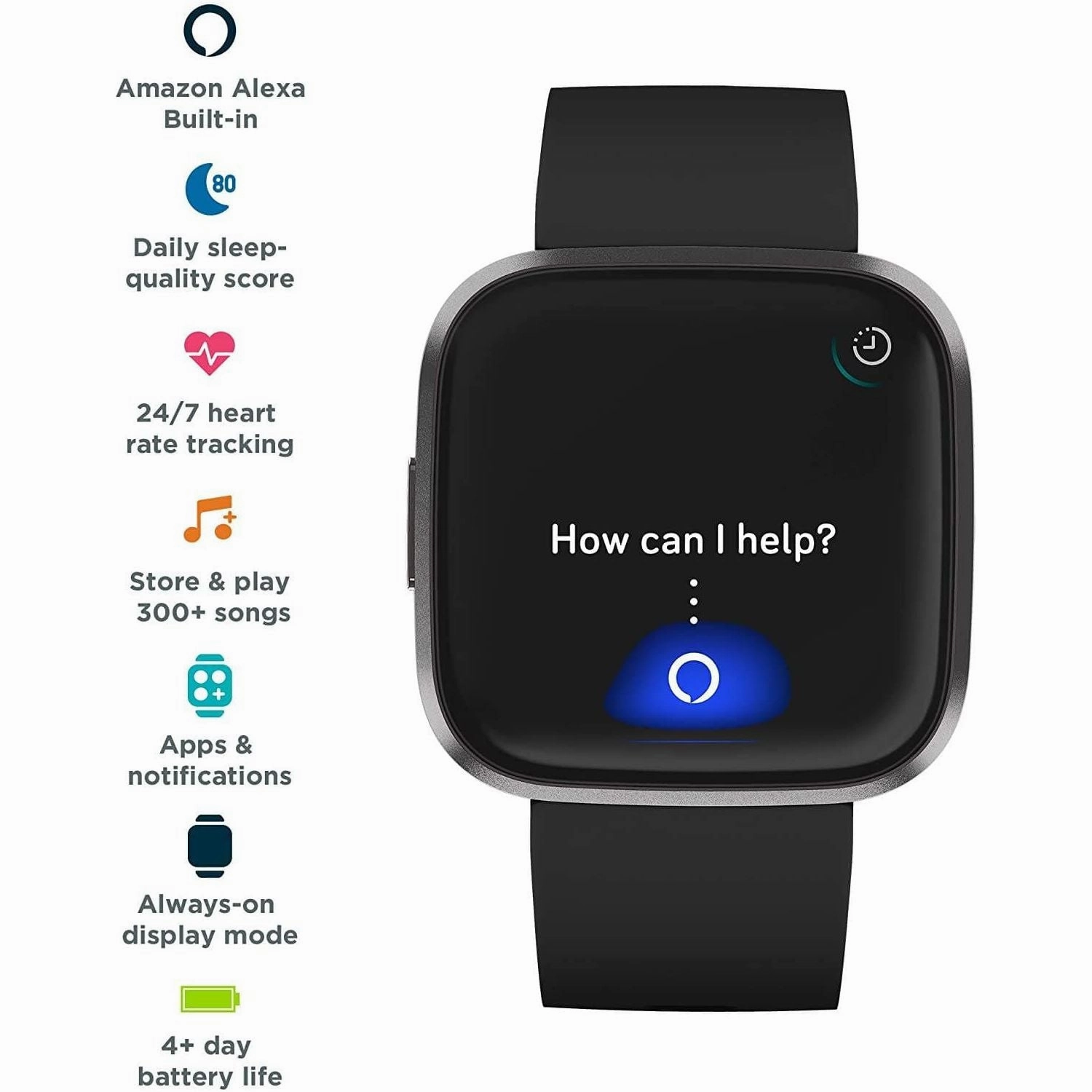 Fitbit Versa 2 Health & Fitness Smartwatch with Voice Control, Sleep Score & Music
