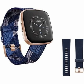 Fitbit Versa 2 Special Edition Health and Fitness Smart Watch with Heart Rate, Music, Alexa Built-In, Sleep and Swim Tracking, Navy and Pink Woven/Copper Rose, One Size (S and L Bands Included) xbox controllers, xbox headset wireless, xbox series games