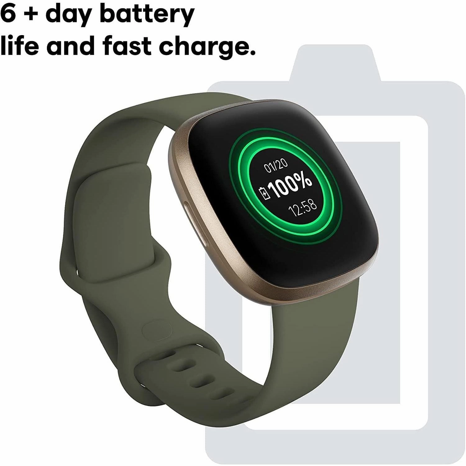 Fitbit Versa 3 - Soft Gold Aluminium/Olive
